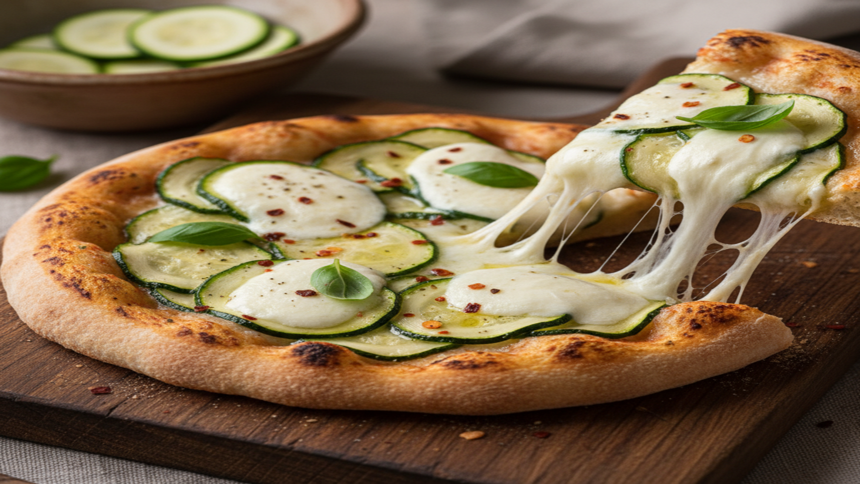 Courgette & Cheese Mini Pizza